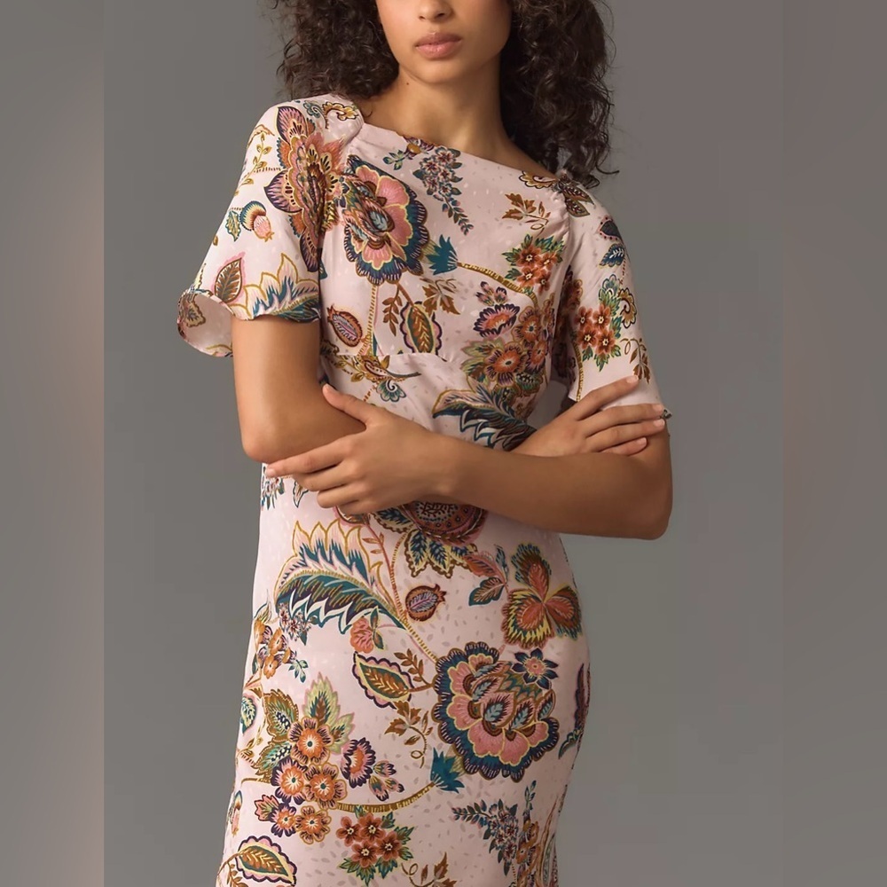 NWT Size 4 - Kachel Flutter-Sleeve Slip Dress - Picture 5 of 16